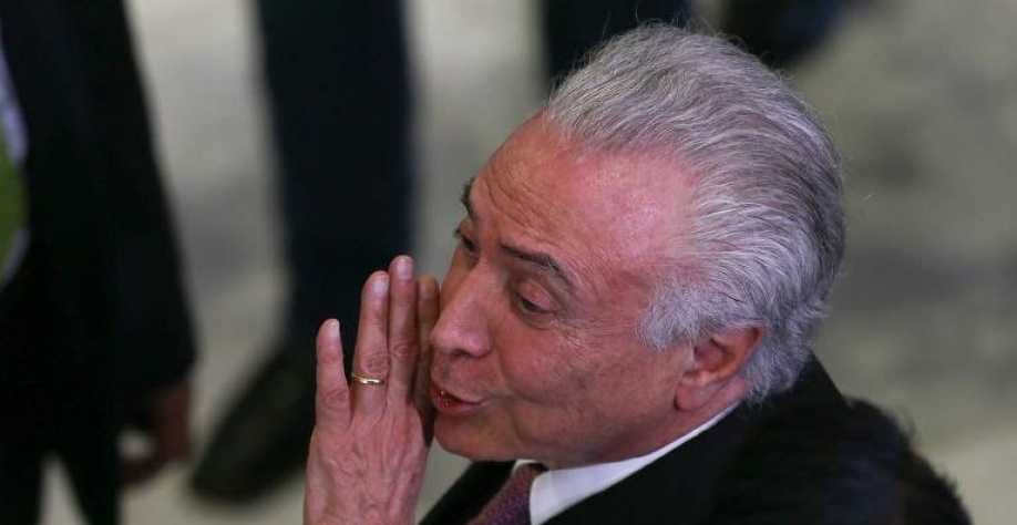 O presidente Michel Temer durante evento de dois anos de seu governo. Ele discursou para ministros, ex-ministros, parlamentares, presidentes de estatais e demais membros do governo, no Palácio do Planalto 