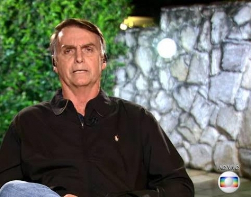 O candidato do PSL Jair Bolsonaro, concede entrevista no Jornal Nacional 